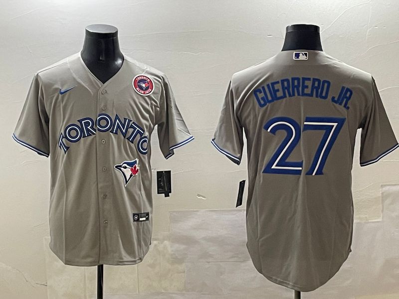 Men Toronto Blue Jays #27 Guerrero jr Grey Game 2025 Nike MLB Jersey style 4->toronto blue jays->MLB Jersey